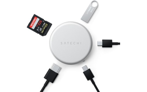 Hub USB-C Satechi OntheGo 5-en-1 - Magnétique - Argent