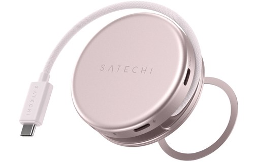 Hub USB-C Satechi OntheGo 5-en-1 - Magnétique - Rose poudré