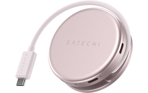 Hub USB-C Satechi OntheGo 5-en-1 - Magnétique - Rose poudré
