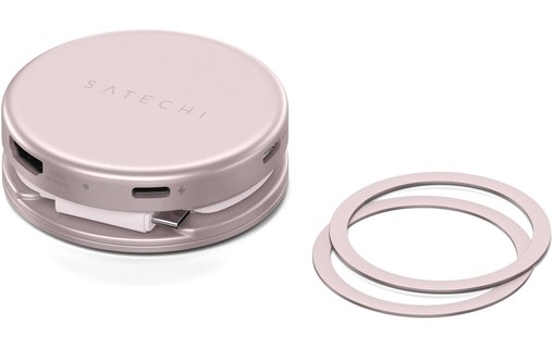 Hub USB-C Satechi OntheGo 5-en-1 - Magnétique - Rose poudré