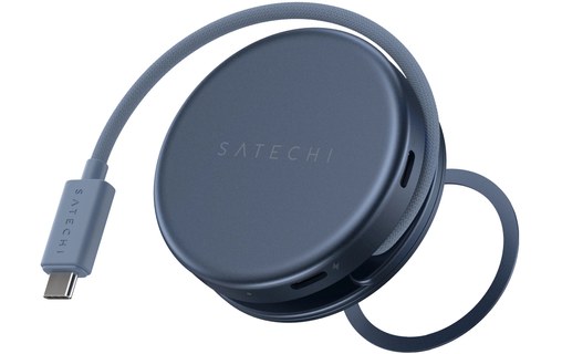 Hub USB-C Satechi OntheGo 5-en-1 - Magnétique - Indigo