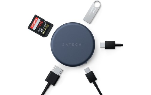 Hub USB-C Satechi OntheGo 5-en-1 - Magnétique - Indigo