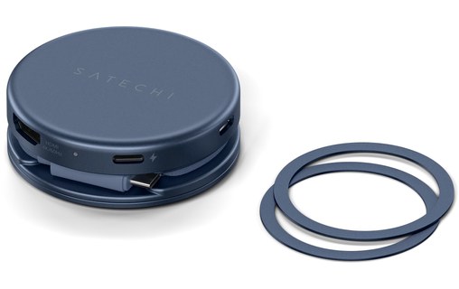 Hub USB-C Satechi OntheGo 5-en-1 - Magnétique - Indigo