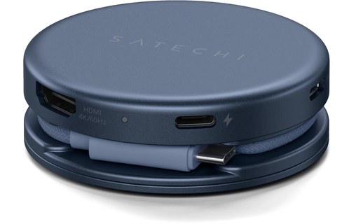 Hub USB-C Satechi OntheGo 5-en-1 - Magnétique - Indigo