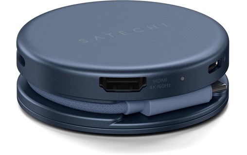 Hub USB-C Satechi OntheGo 5-en-1 - Magnétique - Indigo