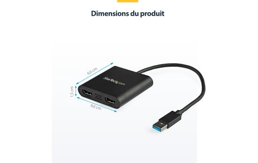 StarTech.com USB32HD2 adaptateur graphique USB 3840 x 2160 pixels Noir
