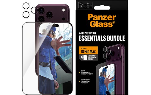 Protection écran + caméra pour iPhone 18 Pro Max - PanzerGlass 2-en-1 Essentials