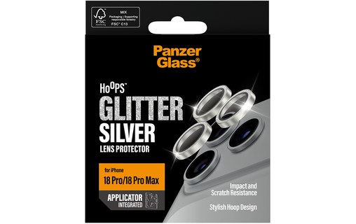 Protection caméra pour iPhone 18 Pro & Pro Max - PanzerGlass Hoops - Glitter Sil