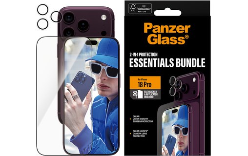 Protection écran + caméra pour iPhone 18 Pro - PanzerGlass 2-en-1 Essentials
