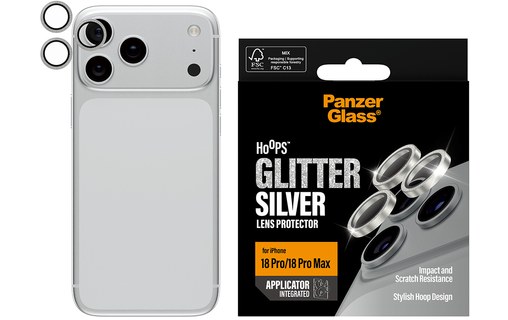 Protection caméra pour iPhone 18 Pro & Pro Max - PanzerGlass Hoops - Glitter Sil