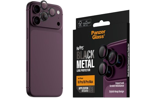 Protection caméra pour iPhone 18 Pro & Pro Max - PanzerGlass Hoops - Noir