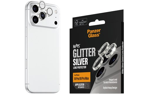 Protection caméra pour iPhone 18 Pro & Pro Max - PanzerGlass Hoops - Glitter Sil