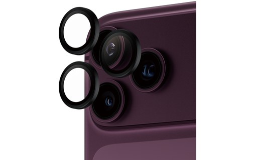 Anneaux PanzerGlass Hoops noirs autour des objectifs d'un iPhone