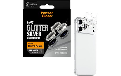 Protection caméra pour iPhone 18 Pro & Pro Max - PanzerGlass Hoops - Glitter Sil