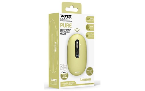 Souris sans fil PORT Designs Pure Mac - Jaune