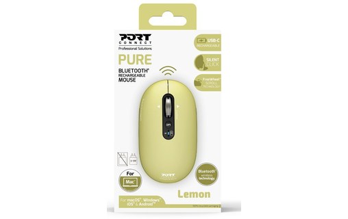 Souris sans fil PORT Designs Pure Mac - Jaune