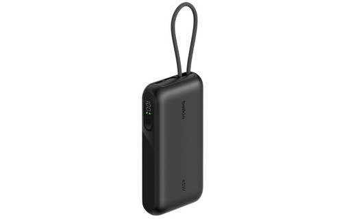 Batterie externe 10K - Belkin UltraCharge avec câble et écran intégrés - Noire