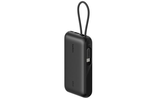 Batterie externe 10K - Belkin UltraCharge avec câble et écran intégrés - Noire