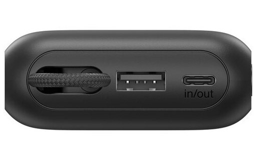 Batterie externe 10K - Belkin UltraCharge avec câble et écran intégrés - Noire