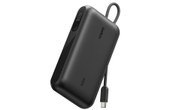 Batterie externe 10K - Belkin UltraCharge avec câble et écran intégrés - Noire