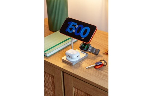 Station de charge 3-en-1 - XtremeMac X-Station Pro - MagSafe, Qi2 - Blanche