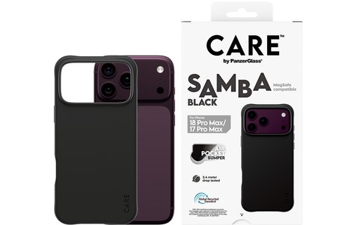 Coque pour iPhone 18 Pro Max - PanzerGlass CARE Samba - Noire