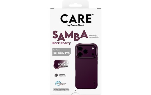 Coque pour iPhone 18 Pro - PanzerGlass CARE Samba - Dark Cherry