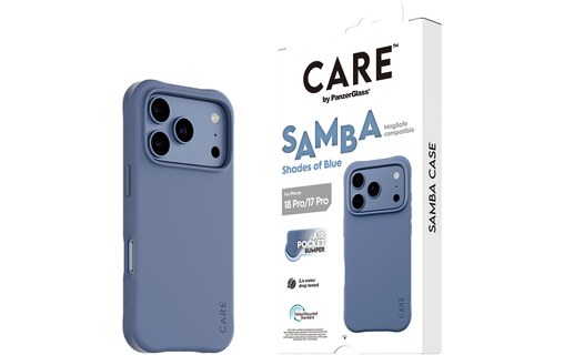 Coque pour iPhone 18 Pro - PanzerGlass CARE Samba - Bleue