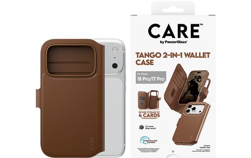 Coque pour iPhone 18 Pro - PanzerGlass CARE Tango 2-en-1 - Brune