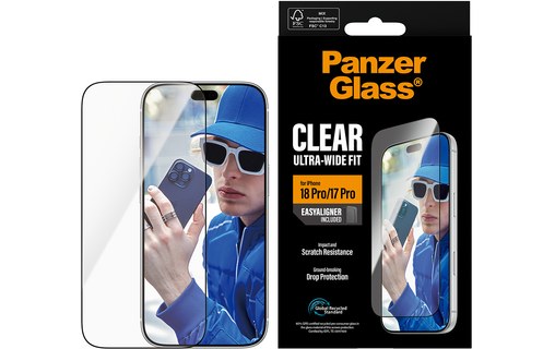 Protection d'écran pour iPhone 18 Pro - PanzerGlass Ultra-Wide avec EasyAligner