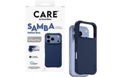 Coque pour iPhone 18 Pro - PanzerGlass CARE Samba - Italian Blue