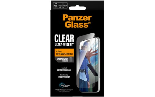 Protection d'écran pour iPhone 18 Pro Max - PanzerGlass Ultra-Wide avec EasyAlig