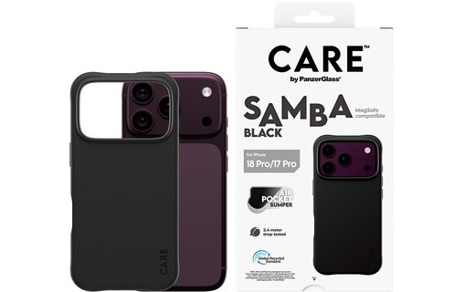 Coque pour iPhone 18 Pro - PanzerGlass CARE Samba - Noire