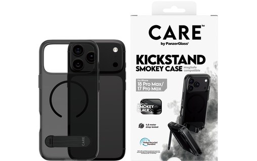 Coque pour iPhone 18 Pro Max - PanzerGlass CARE Kickstand - Noire