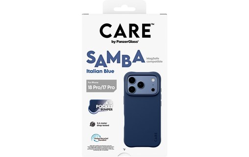 Coque pour iPhone 18 Pro - PanzerGlass CARE Samba - Italian Blue