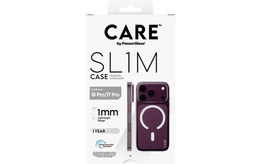 Coque pour iPhone 18 Pro - PanzerGlass CARE SL1M - Transparente