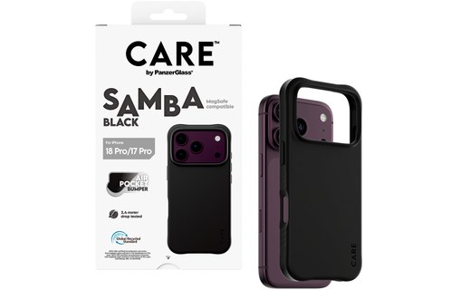 Coque pour iPhone 18 Pro - PanzerGlass CARE Samba - Noire