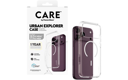 Coque pour iPhone 18 Pro Max - PanzerGlass CARE Urban Explorer - Transparente