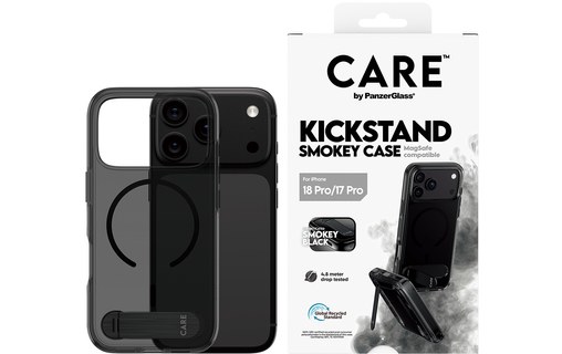 Coque pour iPhone 18 Pro - PanzerGlass CARE Kickstand - Noire
