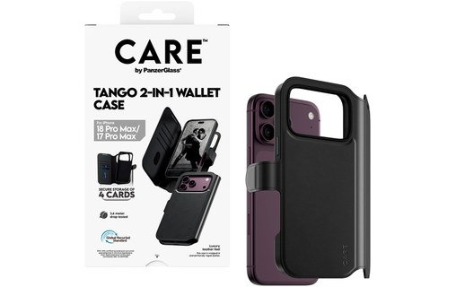 Coque pour iPhone 18 Pro Max - PanzerGlass CARE Tango 2-en-1 - Noire