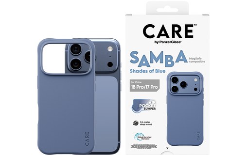 Coque pour iPhone 18 Pro - PanzerGlass CARE Samba - Bleue
