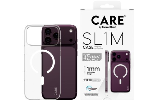 Coque pour iPhone 18 Pro Max - PanzerGlass CARE SL1M - Transparente