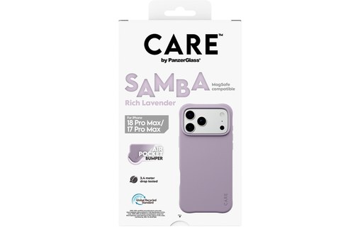 Coque pour iPhone 18 Pro Max - PanzerGlass CARE Samba - Violette