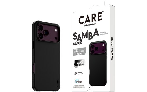 Coque pour iPhone 18 Pro Max - PanzerGlass CARE Samba - Noire