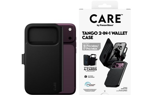 Coque pour iPhone 18 Pro Max - PanzerGlass CARE Tango 2-en-1 - Noire