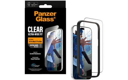 Protection d'écran pour iPhone 18 Pro Max - PanzerGlass Ultra-Wide avec EasyAlig