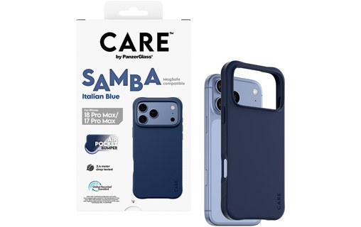 Coque pour iPhone 18 Pro Max - PanzerGlass CARE Samba - Italian Blue