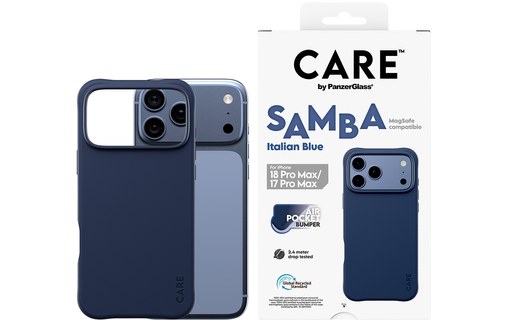 Coque pour iPhone 18 Pro Max - PanzerGlass CARE Samba - Italian Blue
