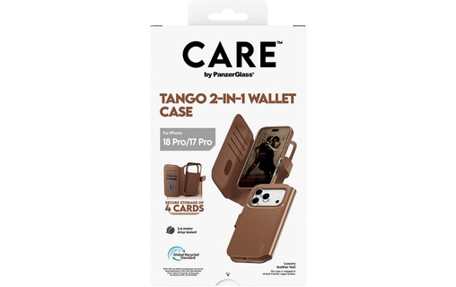 Coque pour iPhone 18 Pro - PanzerGlass CARE Tango 2-en-1 - Brune