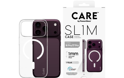 Coque pour iPhone 18 Pro - PanzerGlass CARE SL1M - Transparente